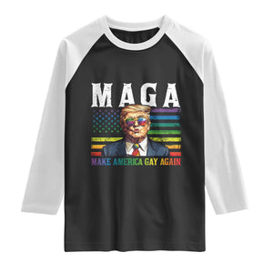 Make America Gay Again Raglan Shirt LGBTQ Political Satire