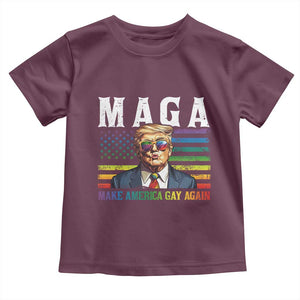 Make America Gay Again Toddler T Shirt LGBTQ Political Satire TS12 Maroon Print Your Wear
