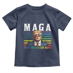 Make America Gay Again Toddler T Shirt LGBTQ Political Satire TS12 Navy Print Your Wear