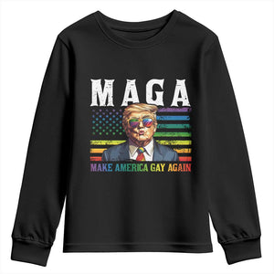 Make America Gay Again Youth Sweatshirt LGBTQ Political Satire TS12 Black Print Your Wear