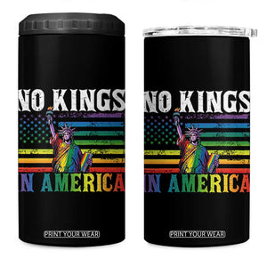 No Kings In America LGBT Pride 4 in 1 Can Cooler Tumbler Anti Authoritarian Political TS12 One Size: 16 oz Black Print Your Wear