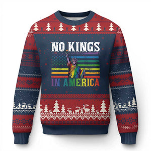 No Kings In America LGBT Pride Ugly Christmas Sweater Anti Authoritarian Political