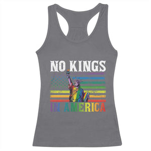 No Kings In America LGBT Pride Racerback Tank Top Anti Authoritarian Political TS12 Charcoal Print Your Wear
