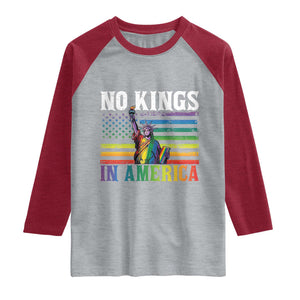 No Kings In America LGBT Pride Raglan Shirt Anti Authoritarian Political