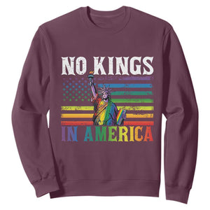 No Kings In America LGBT Pride Sweatshirt Anti Authoritarian Political TS12 Maroon Print Your Wear