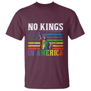 No Kings In America LGBT Pride T Shirt Anti Authoritarian Political TS12 Maroon Print Your Wear