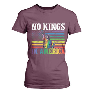 No Kings In America LGBT Pride T Shirt For Women Anti Authoritarian Political TS12 Maroon Print Your Wear