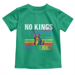 No Kings In America LGBT Pride Toddler T Shirt Anti Authoritarian Political TS12 Irish Green Print Your Wear