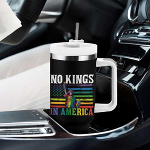 No Kings In America LGBT Pride Tumbler With Handle Anti Authoritarian Political
