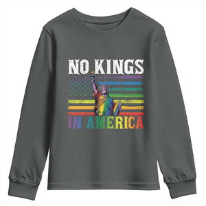 No Kings In America LGBT Pride Youth Sweatshirt Anti Authoritarian Political