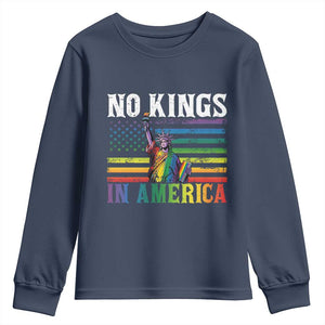 No Kings In America LGBT Pride Youth Sweatshirt Anti Authoritarian Political