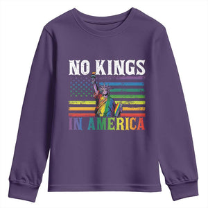 No Kings In America LGBT Pride Youth Sweatshirt Anti Authoritarian Political