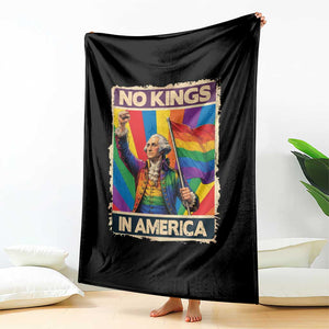 Funny Patriotic LGBT Graphic Throw Blanket No Kings In America