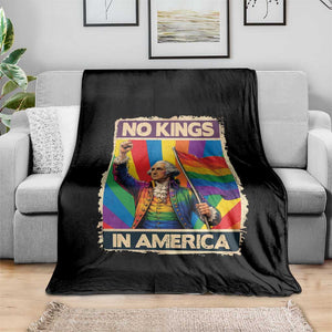 Funny Patriotic LGBT Graphic Throw Blanket No Kings In America