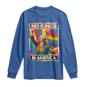 Funny Patriotic LGBT Graphic Long Sleeve Shirt No Kings In America