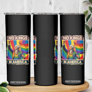 Funny Patriotic LGBT Graphic Skinny Tumbler No Kings In America TS12 Print Your Wear