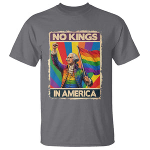 Funny Patriotic LGBT Graphic T Shirt No Kings In America TS12 Charcoal Print Your Wear