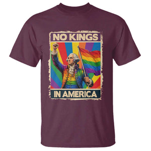 Funny Patriotic LGBT Graphic T Shirt No Kings In America TS12 Maroon Print Your Wear