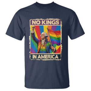 Funny Patriotic LGBT Graphic T Shirt No Kings In America TS12 Navy Print Your Wear