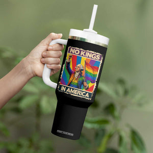 Funny Patriotic LGBT Graphic Tumbler With Handle No Kings In America TS12 Print Your Wear