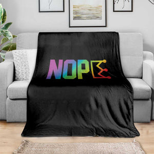 Nope No Kings Graphic Throw Blanket Humorous Political Gift