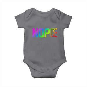Nope No Kings Graphic Baby Onesie Humorous Political Gift TS12 Charcoal Print Your Wear
