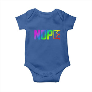 Nope No Kings Graphic Baby Onesie Humorous Political Gift TS12 Royal Blue Print Your Wear
