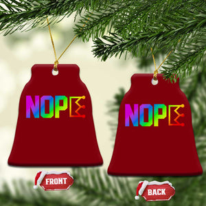 Nope No Kings Graphic Ceramic Ornament Humorous Political Gift