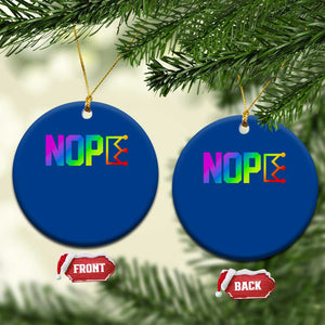 Nope No Kings Graphic Ceramic Ornament Humorous Political Gift