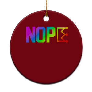 Nope No Kings Graphic Ceramic Ornament Humorous Political Gift
