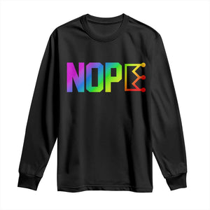 Nope No Kings Graphic Long Sleeve Shirt Humorous Political Gift