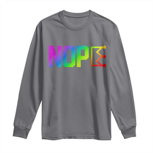 Nope No Kings Graphic Long Sleeve Shirt Humorous Political Gift