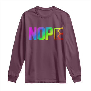 Nope No Kings Graphic Long Sleeve Shirt Humorous Political Gift