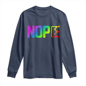 Nope No Kings Graphic Long Sleeve Shirt Humorous Political Gift