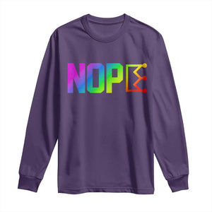 Nope No Kings Graphic Long Sleeve Shirt Humorous Political Gift