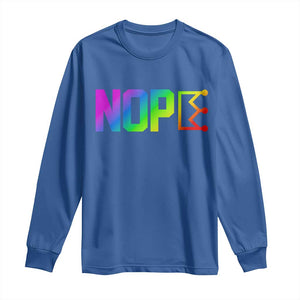 Nope No Kings Graphic Long Sleeve Shirt Humorous Political Gift