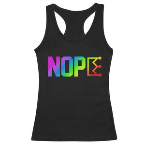 Nope No Kings Graphic Racerback Tank Top Humorous Political Gift
