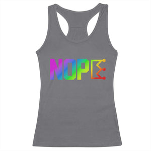 Nope No Kings Graphic Racerback Tank Top Humorous Political Gift
