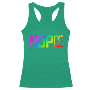 Nope No Kings Graphic Racerback Tank Top Humorous Political Gift