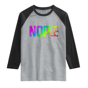 Nope No Kings Graphic Raglan Shirt Humorous Political Gift