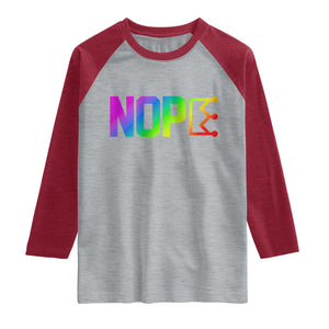 Nope No Kings Graphic Raglan Shirt Humorous Political Gift