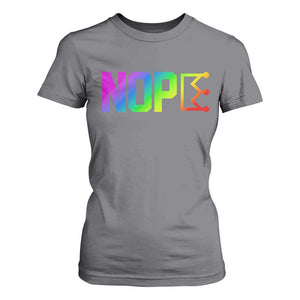 Nope No Kings Graphic T Shirt For Women Humorous Political Gift TS12 Charcoal Print Your Wear