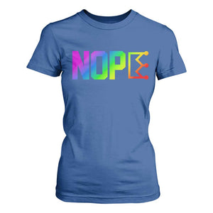Nope No Kings Graphic T Shirt For Women Humorous Political Gift TS12 Royal Blue Print Your Wear