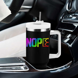 Nope No Kings Graphic Tumbler With Handle Humorous Political Gift TS12 Print Your Wear
