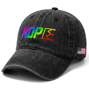 Nope No Kings Graphic Washed Cotton Baseball Cap Humorous Political Gift