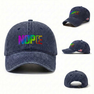 Nope No Kings Graphic Washed Cotton Baseball Cap Humorous Political Gift