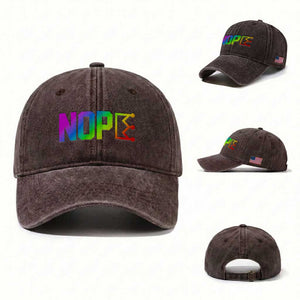 Nope No Kings Graphic Washed Cotton Baseball Cap Humorous Political Gift