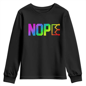 Nope No Kings Graphic Youth Sweatshirt Humorous Political Gift