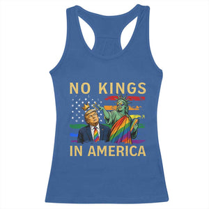 No Kings In America Statue Of Liberty Pride Racerback Tank Top Humorous Political Gift TS12 Royal Blue Print Your Wear