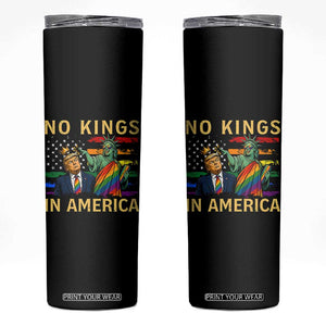 No Kings In America Statue Of Liberty Pride Skinny Tumbler Humorous Political Gift TS12 Black Print Your Wear